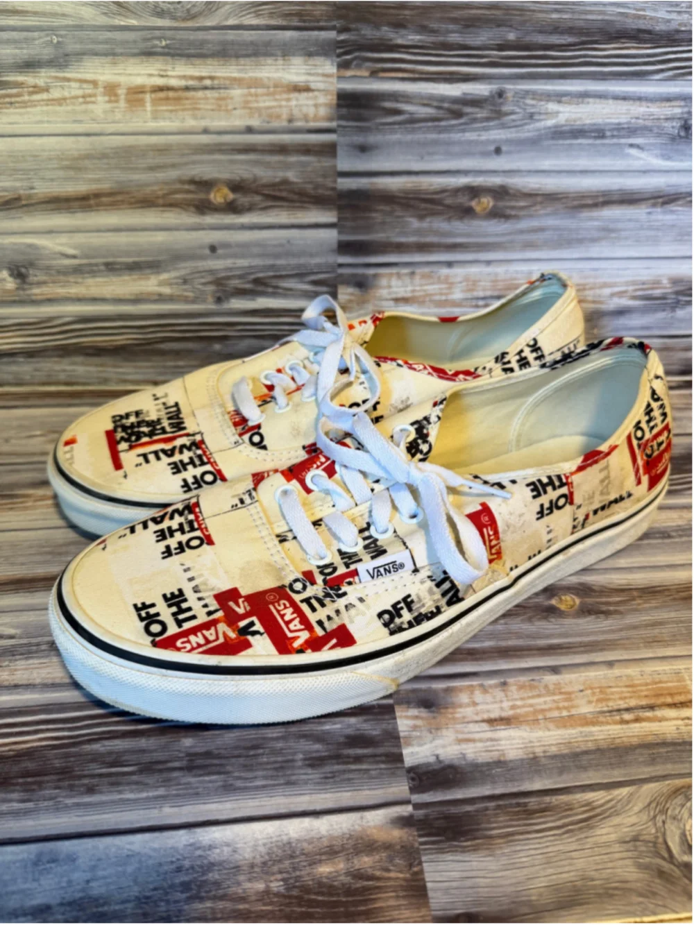 VANS AUTHENTIC PACKING TAPE CREAM WHITE SKATEBOARD SNEAKERS MENS SIZE 10